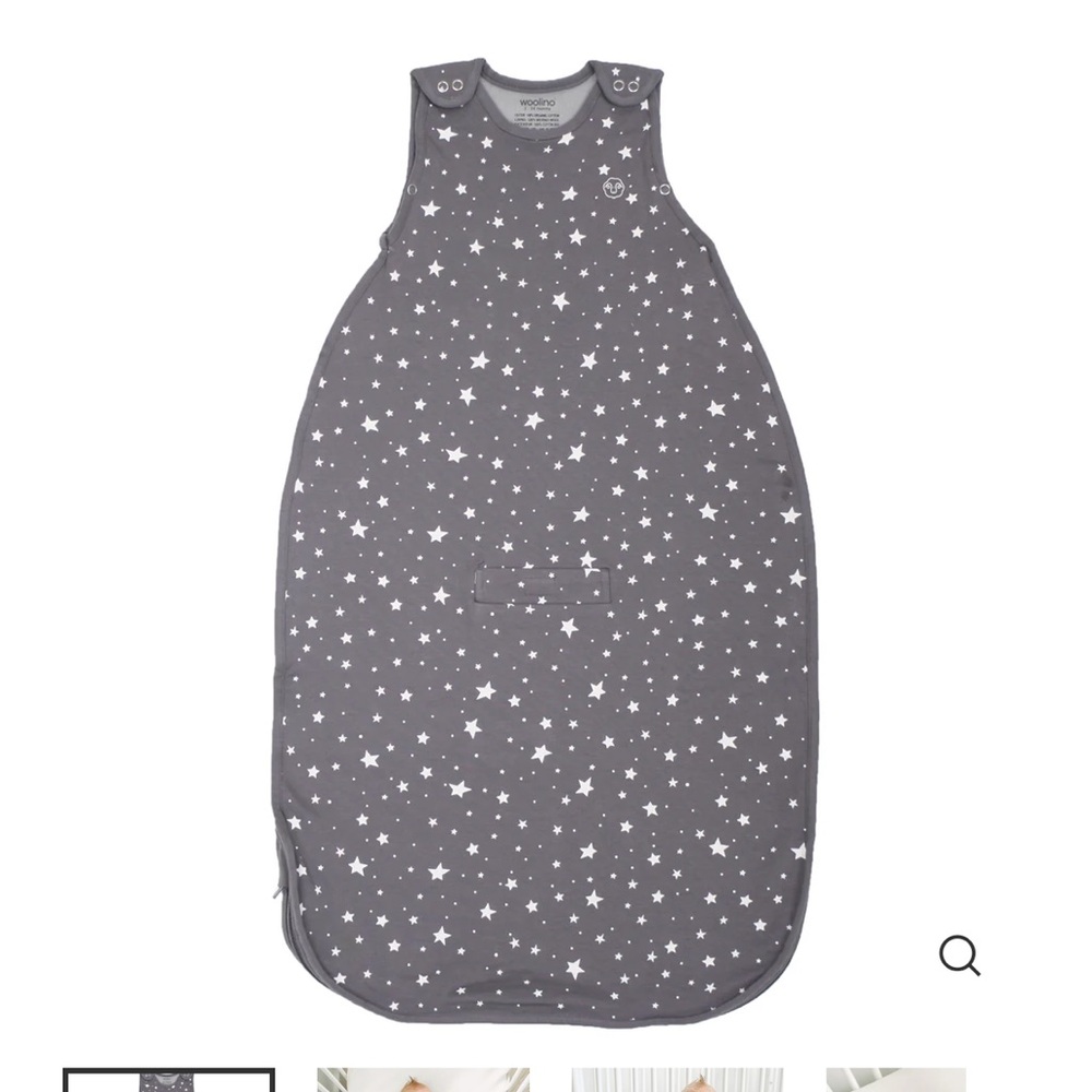 Woolino Gray Starry Baby Sleep Sack